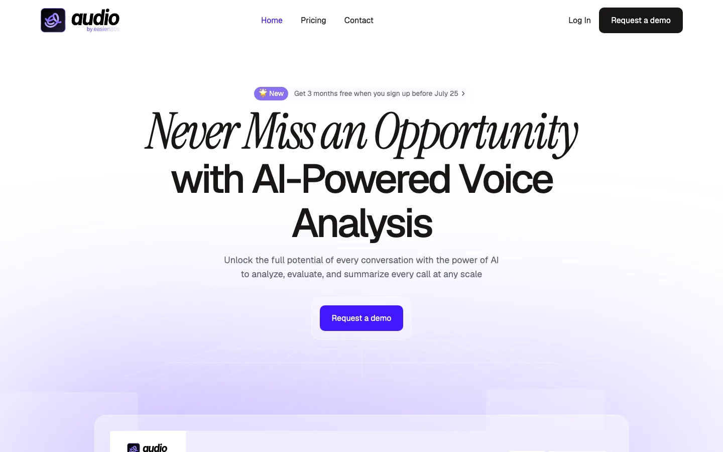 Interface d'Audio : tableau de bord d'analyse IA des appels de centres d'appels.